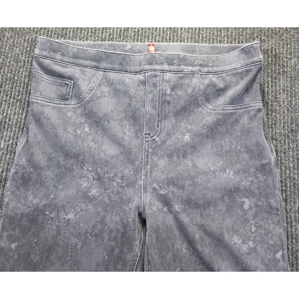Spanx Jean-ish Leggings Womens XL Tall Gray Excellent Acid Wash Skinny Pull On